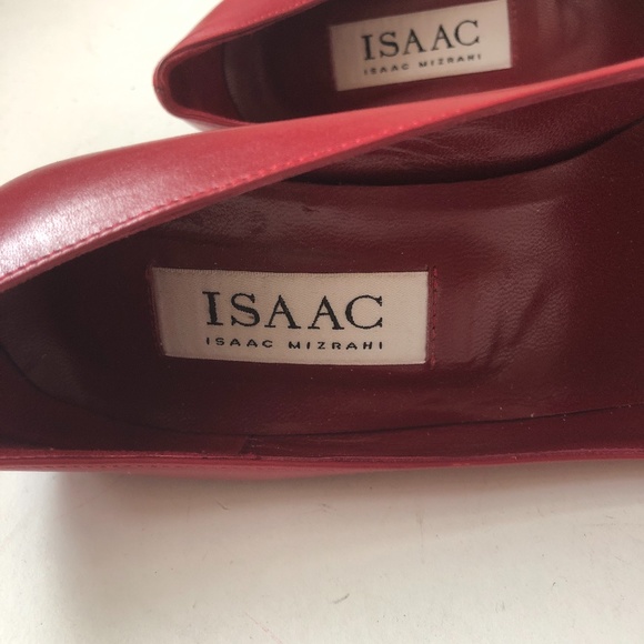 Italian Isaac Mizrahi Red Leather Heels - Picture 7 of 13